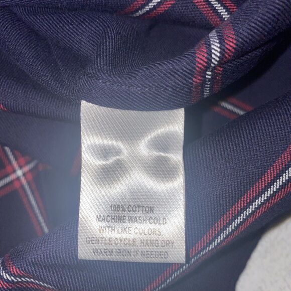 UNTUCKit Women's Mavrodaphne Button Front Flannel Shirt Size 0 Blue Windowpane - Picture 5 of 6